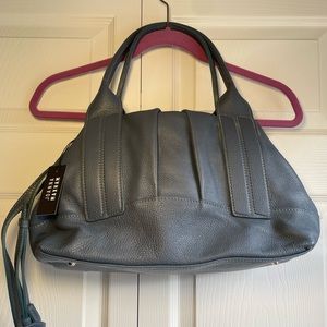 Blue Leather bag with Crossbody